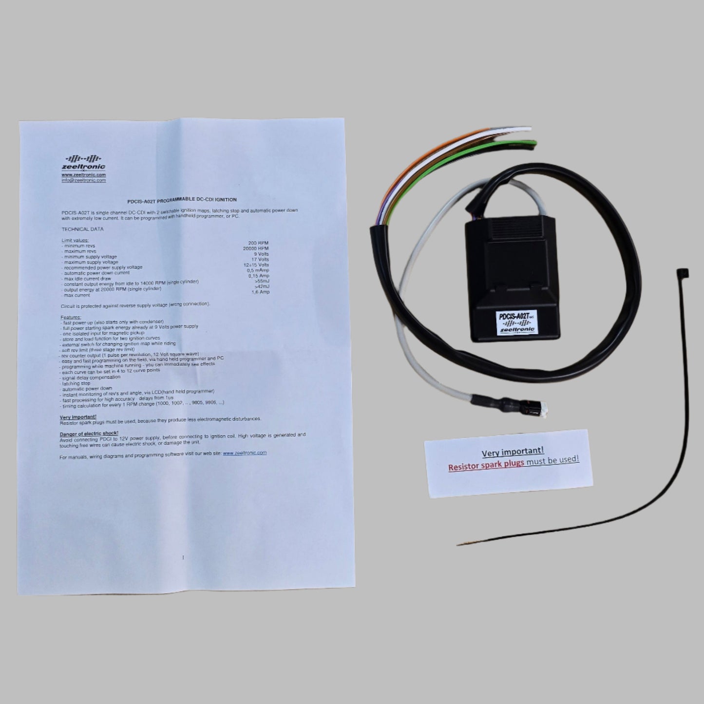 Zeeltronic CDI Programmable Ignition PDCIS-A02T HRS KAWASAKI 750 SX SXI 800 SX-R