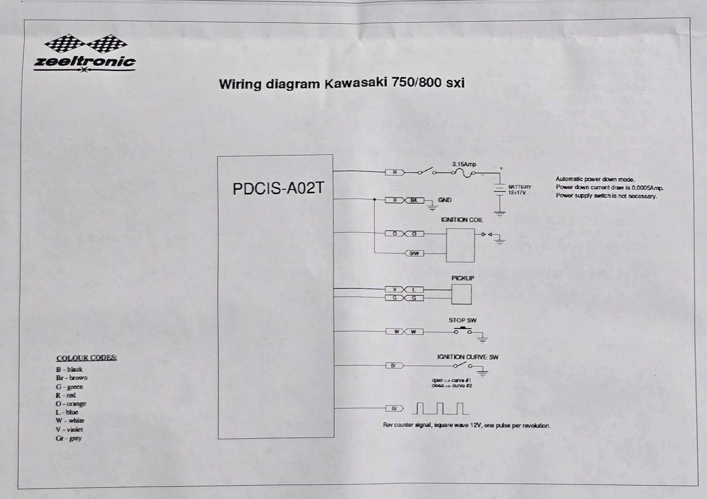 Zeeltronic CDI Programmable Ignition PDCIS-A02T HRS KAWASAKI 750 SX SXI 800 SX-R